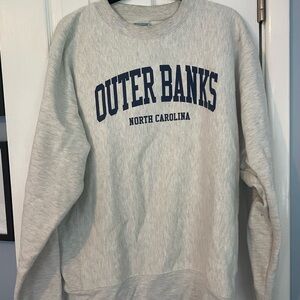 Outer Banks Gray Oversized Crewneck (tiniest stain on front)